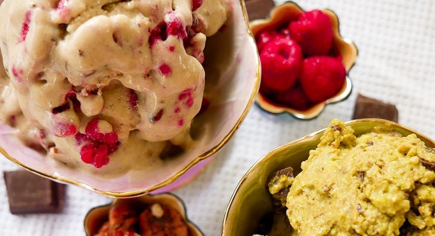 Protein Icecream 2 ways raspberry pecan