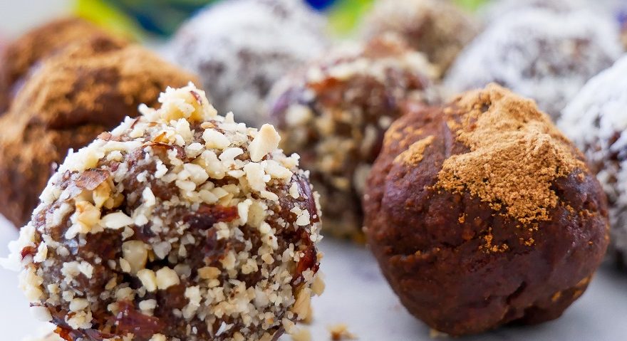 Roasted Carob Hazelnut Snack Balls