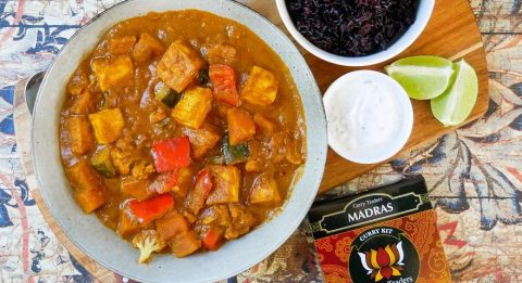 Tofu vegetable madra curry