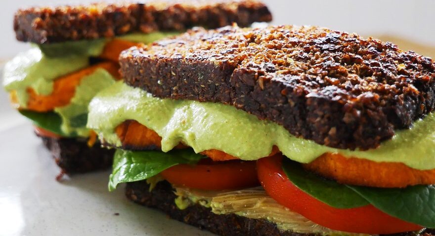 Vegan sprouted bread toastie italian style - Copy