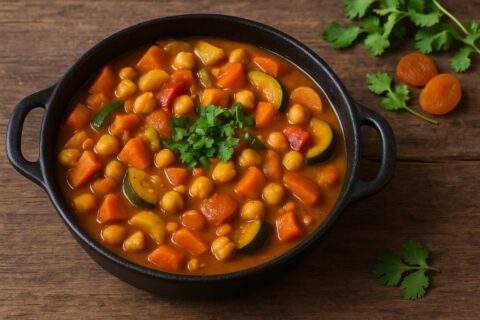 slow cooked spiced veggie tagine