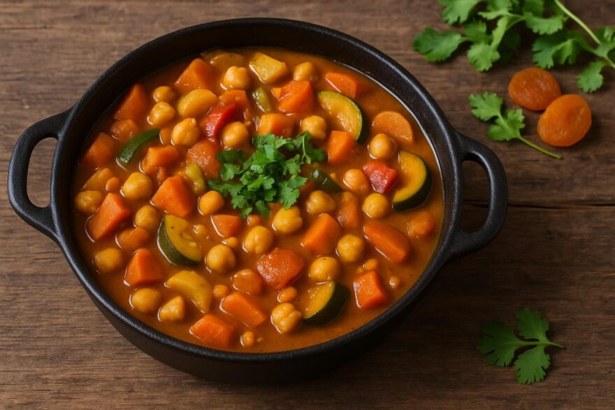 slow cooked spiced veggie tagine