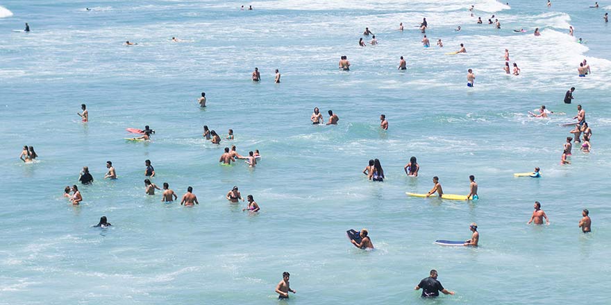 people at the beach